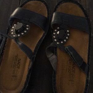 Naot Black diamond / gem sandals made in Israel